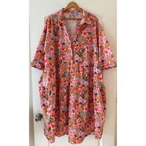 Ulla Popken Dot Floral A-line Collared Dress - Size 28/30 - Barely worn!